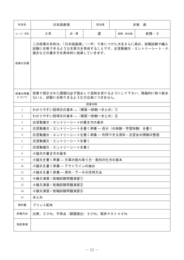 Page 1 科目名 日本語表現 担当者 井筒 満 コース・学年 2年 必・選 選