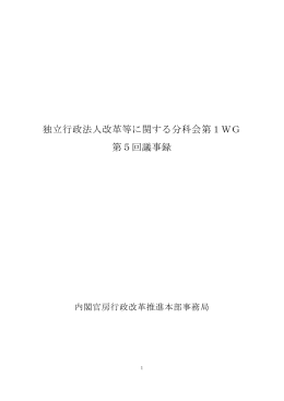 独立行政法人改革等に関する分科会第1WG 第5回議事録