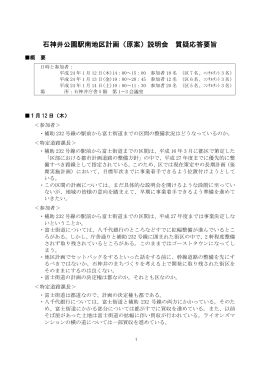 石神井公園駅南地区計画（原案）説明会 質疑応答要旨