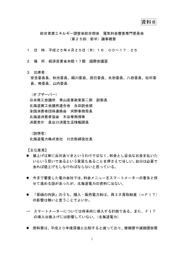 （前半）電気料金審査専門委員会議事概要（PDF形式