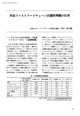 外食ファストフードチェーン店舗管理職の仕事