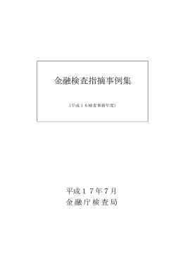 金融検査指摘事例集（PDF:384KB）