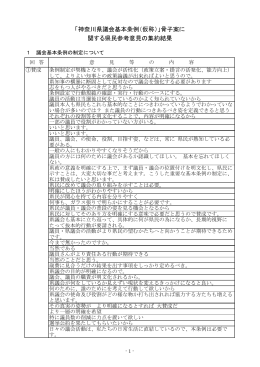 「神奈川県議会基本条例（仮称）」骨子案に 関する県民参考意見の集約結果