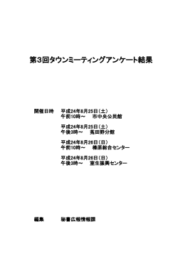 第3回タウンミーティングアンケート結果