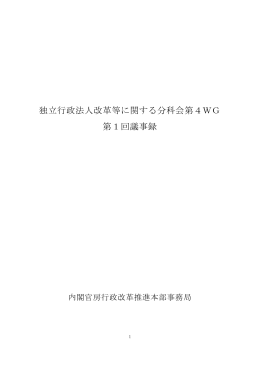 独立行政法人改革等に関する分科会第4WG 第1回議事録