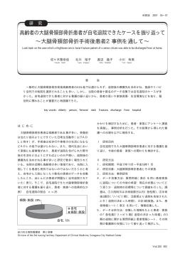 高齢者の大腿骨頚部骨折患者が自宅退院できたケース