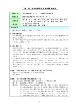 第1回 総合計画推進市民会議 会議録