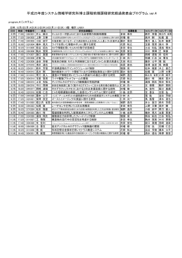 平成25年度システム情報学研究科博士課程前期課程研究経過発表会