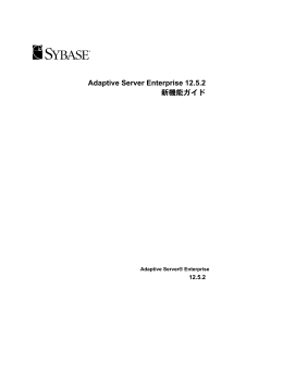 Adaptive Server Enterprise 12.5.2 新機能ガイド