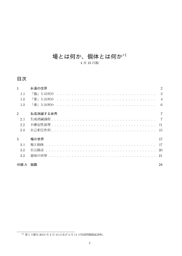 場とは何か、個体とは何か*1