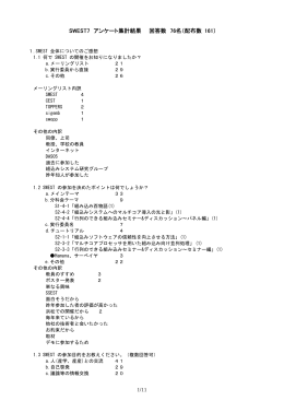 SWEST7 アンケート集計結果 回答数 76名（配布数 161）