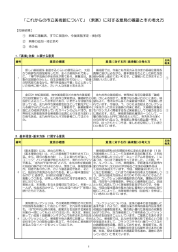 「これからの市立美術館について」（素案）に対する意見の概要