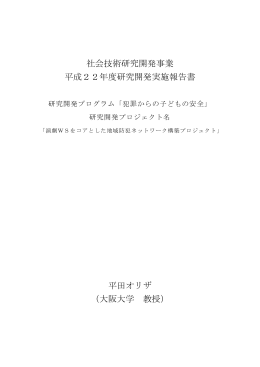 平成22年度研究開発実施報告書