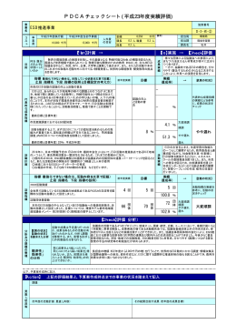 PDCAチェックシート(平成23年度実績評価)