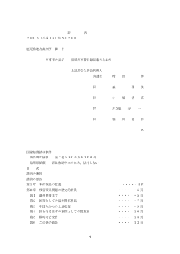 鹿児島地方裁判所への訴状(2003年8月20日)