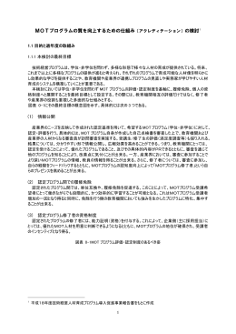 MOTプログラムの質を向上するための仕組み（アクレディ