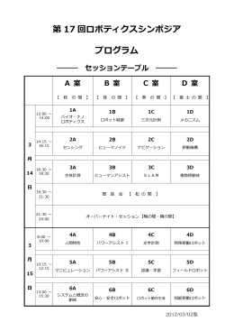 第 17 回ロボティクスシンポジア プログラム