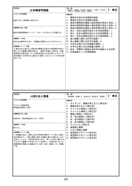 生命環境学概論 2 単位 人間生活と環境 2 単位 207