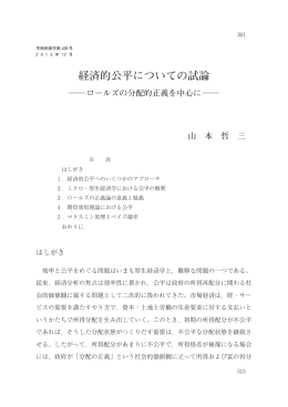 経済的公平についての試論