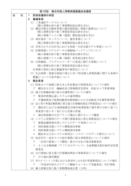 1 第130回 横浜市個人情報保護審議会会議録 議 題 1 前回会議録の
