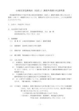 山地災害危険地区（見直し）調査外業務入札説明書