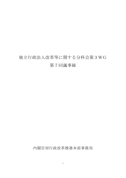 独立行政法人改革等に関する分科会第3WG 第7回議事録