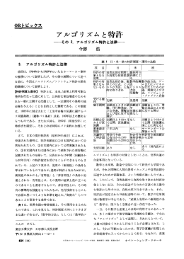 アノレゴリズムと特許 - 日本オペレーションズ・リサーチ学会
