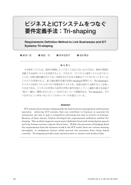 ビジネスとICTシステムをつなぐ 要件定義手法：Tri-shaping