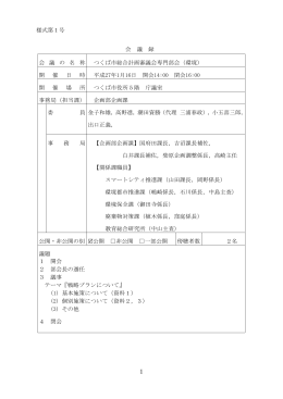 様式第1号 会 議 録 会 議 の 名 称 つくば市総合計画審議会専門部会