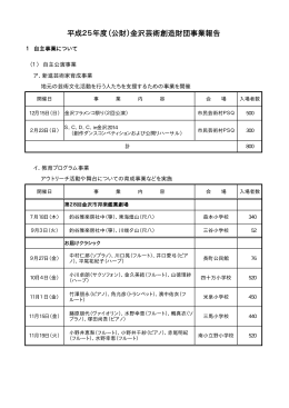 平成25年度 事業報告 [PDFファイル 180KB]