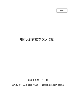 知財人財育成プラン（案）
