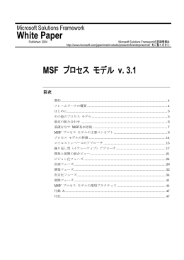 MSF プロセス モデル v. 3.1