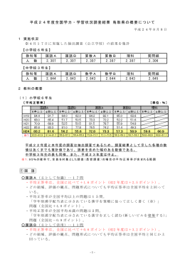 平成24年度全国学力・学習状況調査結果 鳥取県の概要について