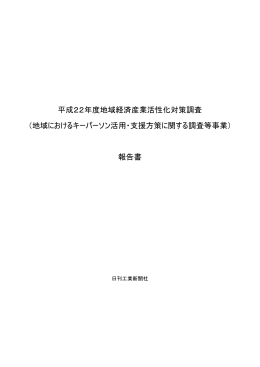 平成22年度地域経済産業活性化対策調査 （地域における