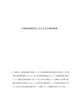 行政訴訟検討会における主な検討事項