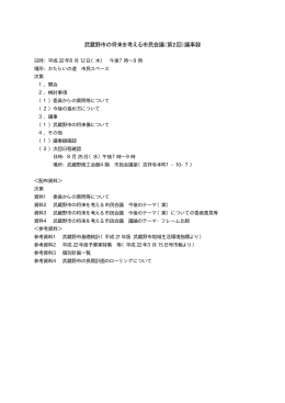 武蔵野市の将来を考える市民会議（第2回）議事録
