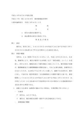 平成19年6月6日判決言渡 平成17年・第14966号 損害賠償