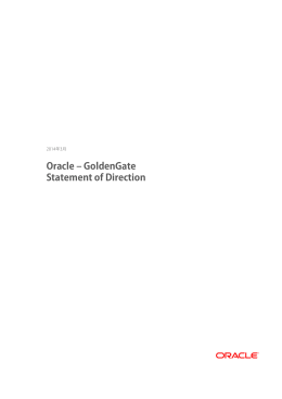 Oracle &ndash; GoldenGate Statement of Direction