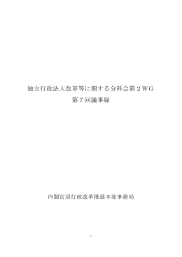 独立行政法人改革等に関する分科会第2WG 第7回議事録