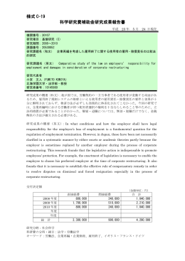 様式 C-19 科学研究費補助金研究成果報告書