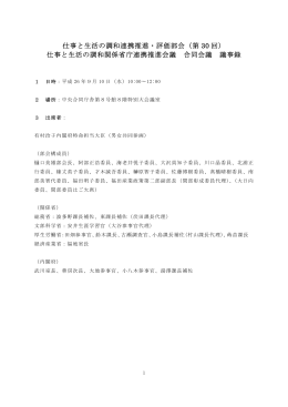 仕事と生活の調和連携推進・評価部会（第 30 回）