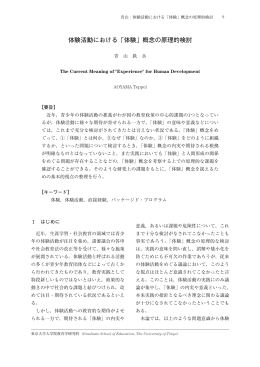 「体験」概念の原理的検討