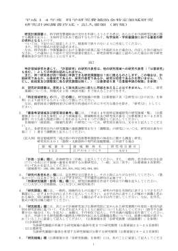1 平成14年度 科学研究費補助金特定領域研究 研究計画調書作成