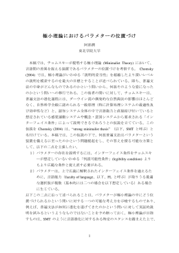 極小理論におけるパラメターの位置づけ