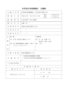 第1回松尾地区地域審議会会議録