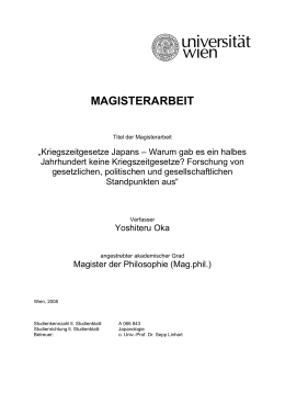 MAGISTERARBEIT - Universität Wien