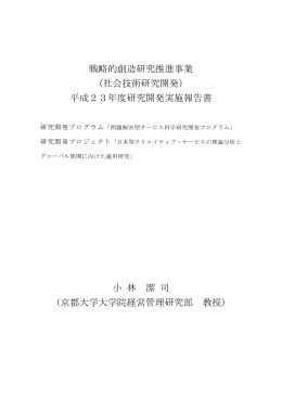 平成23年度研究開発実施報告書