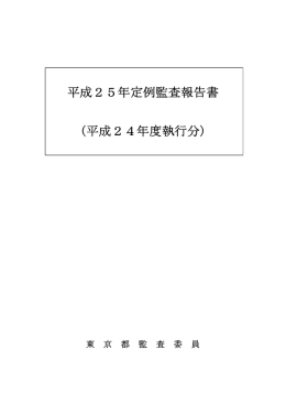 平成25年定例監査報告書 (平成24年度執行分)