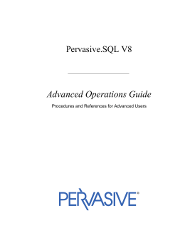 Advanced Operations Guide
