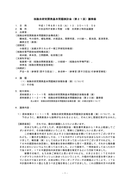 核融合研究開発基本問題検討会（第21回）議事録